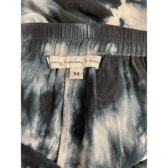 Young, Fabulous, and Broke Womens Wide Leg Elastic Waist Tie Dye Lounge Pants M - Picture 7 of 8